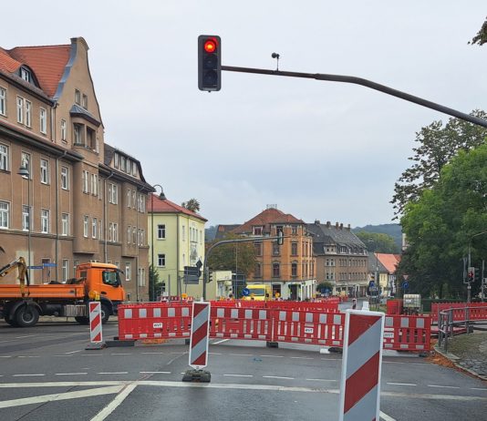 Baustelle Grimma, Leipziger Straße