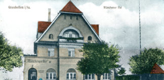 Foto: Ehemaliger Münchener Hof in Großbothen um 1910.© Postkarte aus dem Archiv des Heimatvereines Großbothen