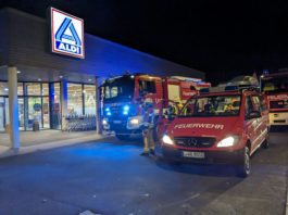 Brand im ALDI-Markt in Groitzsch Foto: Feuerwehr