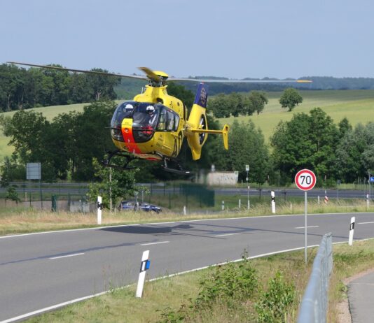 Auch Rettungshubschrauber Christoph 61 kam zum EInsatz