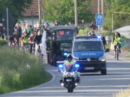 Fahrraddemo auf der S11 zwischen Großbardau und Grimma im Mai 2023