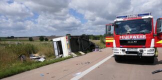 Auf der A14 kam es am Samstag zu einem Verkehrsunfall