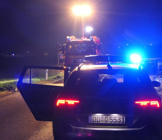Tödlicher Verkehrsunfall auf B107 zwischen Grimma und Trebsen