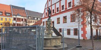Was steckt hinter den Bauarbeiten an Grimmas Brunnen?