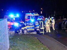 Frontalzusammenstoß nach Verfolgungsfahrt: Drei Verletzte in Dürrweitzschen
