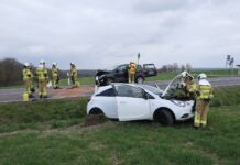 Schwerer Verkehrsunfall auf der B107 bei Grimma – drei Verletzte Unfall auf B107