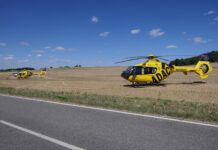 Schwerer Unfall zwischen Klinga und Großsteinberg: Zwei Rettungshubschrauber im Einsatz