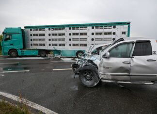 Landwirt verhindert Schlimmeres: Geländewagen brennt nach Unfall mit Tiertransporter