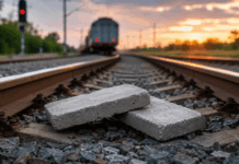 Betonblatten auf Gleisen