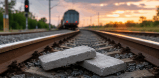 Betonblatten auf Gleisen