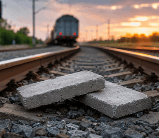 Betonblatten auf Gleisen