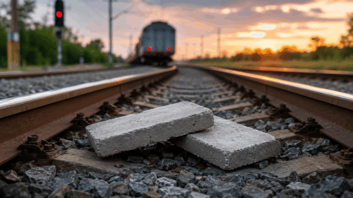 Betonblatten auf Gleisen