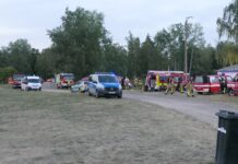 Großeinsatz am Moritzsee in Naunhof