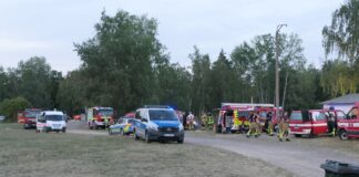 Großeinsatz am Moritzsee in Naunhof