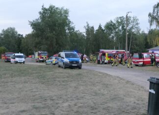 Großeinsatz am Moritzsee in Naunhof