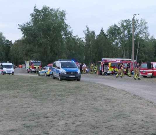 Großeinsatz am Moritzsee in Naunhof