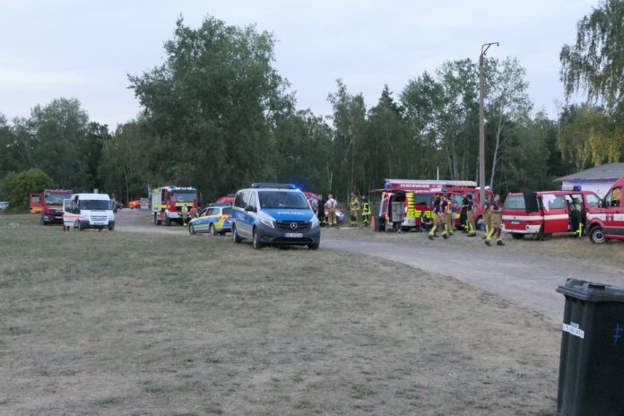 Großeinsatz am Moritzsee in Naunhof