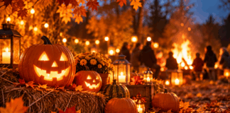 Gemütliches Herbstfest mit Kürbislaternen