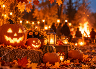 Gemütliches Herbstfest mit Kürbislaternen